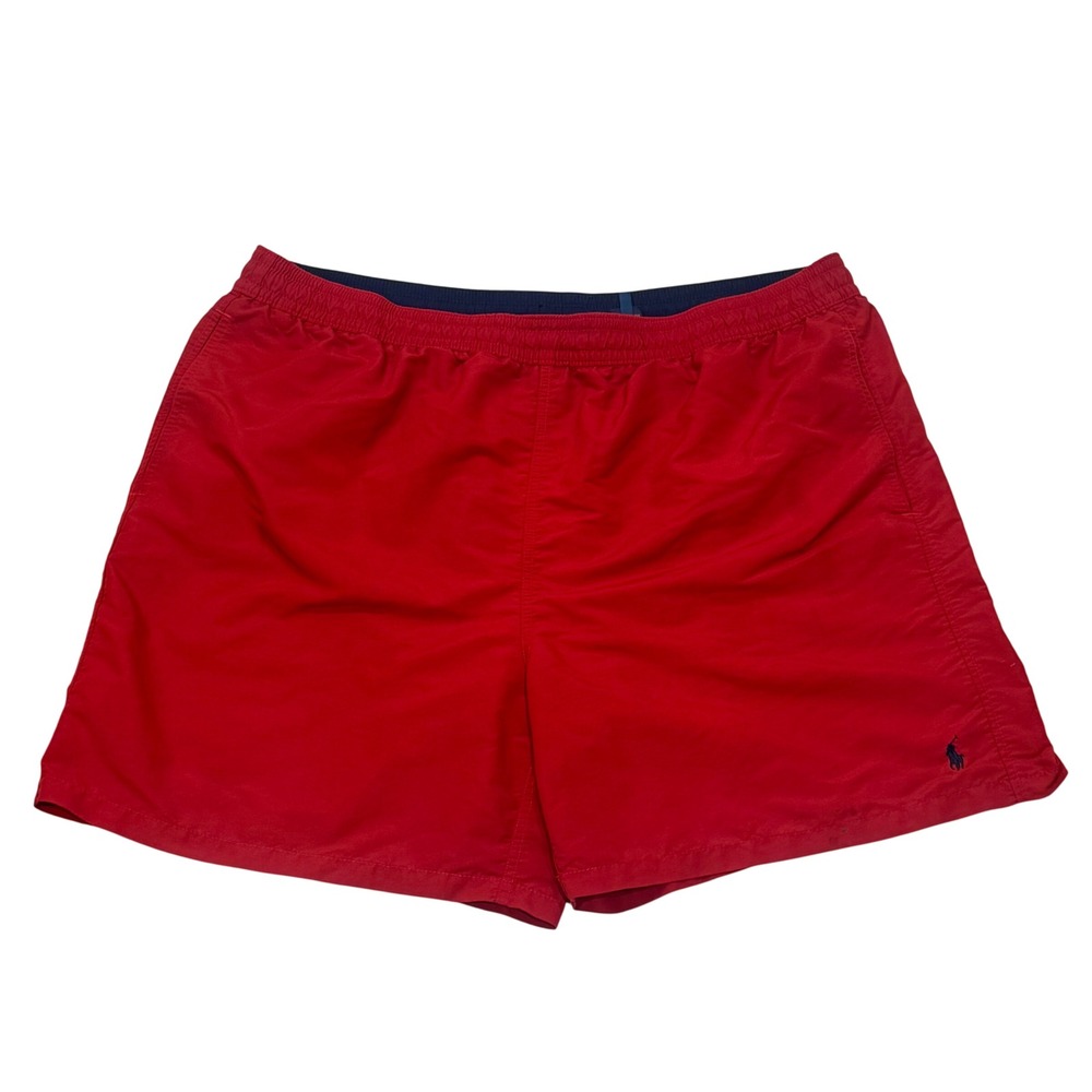 Polo‎ Ralph Lauren Swim Trunks Mens 2XB Red Mesh Lined Big and Tall Beach *flaw